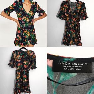 ZARA Floral Wrap Dress